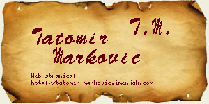 Tatomir Marković vizit kartica